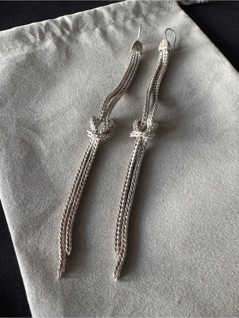 Kenneth Cole Sterling Silver Knotted Rope Drop Earrings - Silver